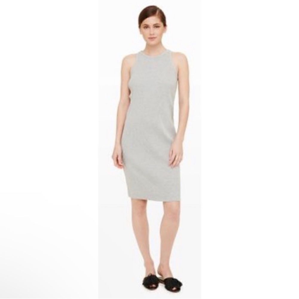 Club Monaco filina ribbed gray midi dress